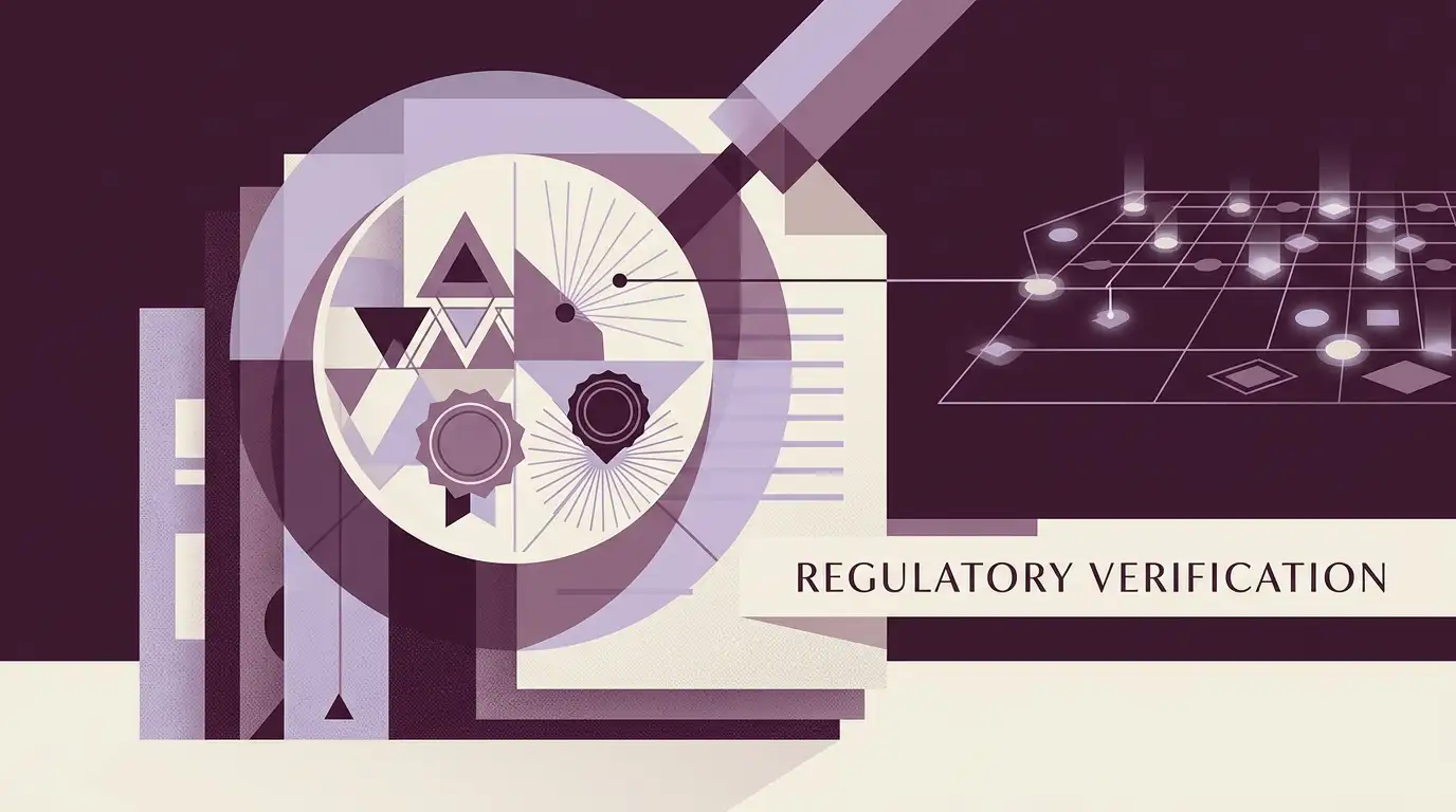 Abstract illustration representing licence verification and UK digital gambling regulation